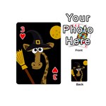 Halloween giraffe witch Playing Cards 54 (Mini)  Front - Heart3