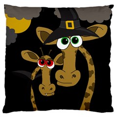 Giraffe Halloween Party Large Cushion Case (two Sides) by Valentinaart