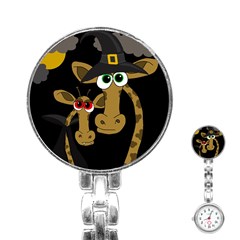 Giraffe Halloween Party Stainless Steel Nurses Watch by Valentinaart