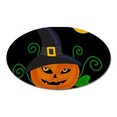 Halloween Witch Pumpkin Oval Magnet by Valentinaart