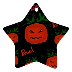 Halloween Pumpkin Pattern Ornament (star)  by Valentinaart