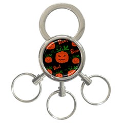 Halloween Pumpkin Pattern 3-ring Key Chains by Valentinaart