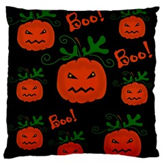 Halloween Pumpkin Pattern Large Flano Cushion Case (two Sides) by Valentinaart