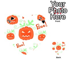 Halloween Pumpkins Pattern Playing Cards 54 (heart)  by Valentinaart