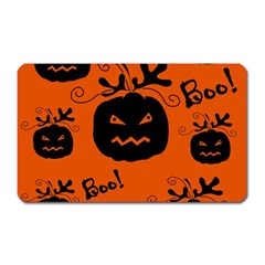 Halloween Black Pumpkins Pattern Magnet (rectangular) by Valentinaart