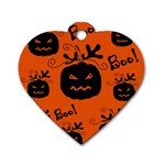 Halloween black pumpkins pattern Dog Tag Heart (Two Sides) Front