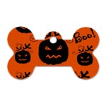 Halloween black pumpkins pattern Dog Tag Bone (Two Sides) Back