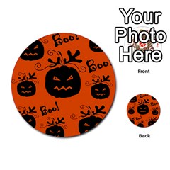 Halloween Black Pumpkins Pattern Multi-purpose Cards (round)  by Valentinaart