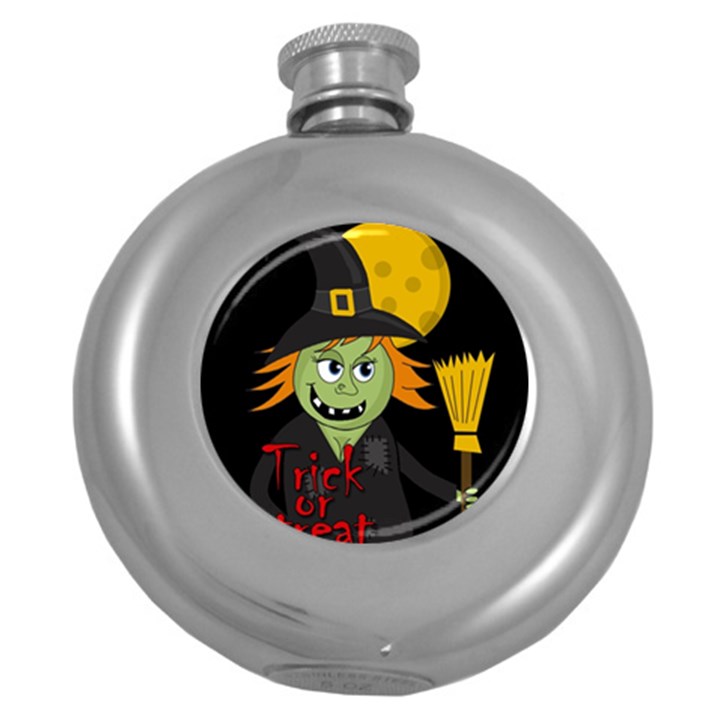 Halloween witch Round Hip Flask (5 oz)