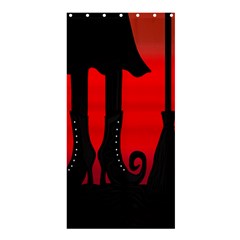 Halloween Black Witch Shower Curtain 36  X 72  (stall)  by Valentinaart