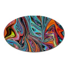 Brilliant Abstract In Blue, Orange, Purple, And Lime-green  Oval Magnet