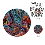 Brilliant Abstract in Blue, Orange, Purple, and Lime-Green  Multi-purpose Cards (Round)  Front 51