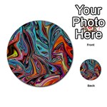 Brilliant Abstract in Blue, Orange, Purple, and Lime-Green  Multi-purpose Cards (Round)  Front 7