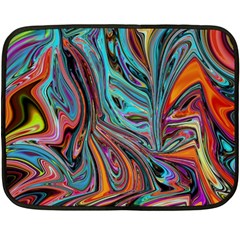 Brilliant Abstract In Blue, Orange, Purple, And Lime-green  Fleece Blanket (mini) by digitaldivadesigns