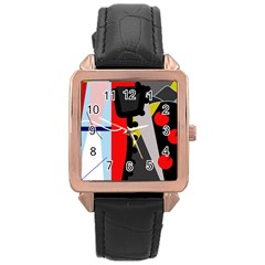 Looking Forwerd Rose Gold Leather Watch  by Valentinaart