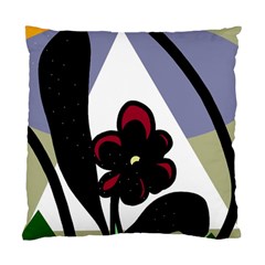 Black Flower Standard Cushion Case (one Side) by Valentinaart