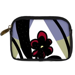 Black Flower Digital Camera Cases by Valentinaart