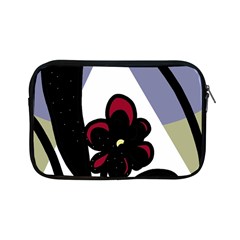 Black Flower Apple Ipad Mini Zipper Cases by Valentinaart