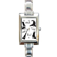 Halloween Witch Rectangle Italian Charm Watch by Valentinaart