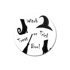 Halloween Witch Magnet 3  (round) by Valentinaart