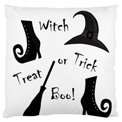 Halloween Witch Large Flano Cushion Case (one Side) by Valentinaart