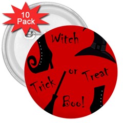 Witch Supplies  3  Buttons (10 Pack) 