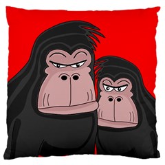 Gorillas Large Cushion Case (two Sides) by Valentinaart