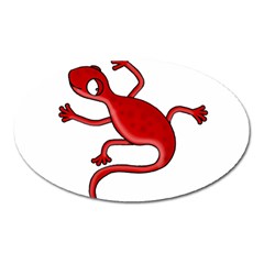 Red lizard Oval Magnet