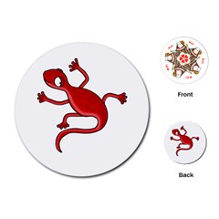 Red lizard Playing Cards (Round) 