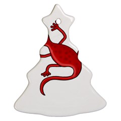 Red lizard Christmas Tree Ornament (2 Sides)