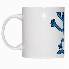 Blue Lizard White Mugs by Valentinaart