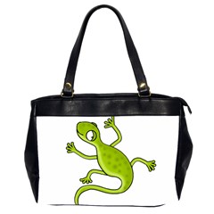 Green Lizard Office Handbags (2 Sides)  by Valentinaart