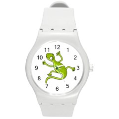 Green Lizard Round Plastic Sport Watch (m) by Valentinaart