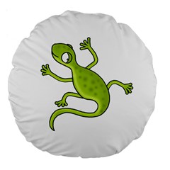 Green Lizard Large 18  Premium Flano Round Cushions by Valentinaart