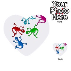 Colorful Lizards Multi-purpose Cards (heart)  by Valentinaart