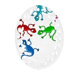 Colorful lizards Ornament (Oval Filigree)  Front
