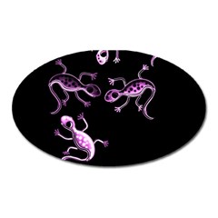 Purple Lizards Oval Magnet by Valentinaart