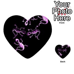 Purple Lizards Multi-purpose Cards (heart)  by Valentinaart