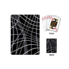 Black And White Warped Lines Playing Cards (mini) 