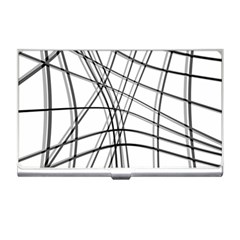 White And Black Warped Lines Business Card Holders by Valentinaart