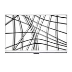 White and black warped lines Business Card Holders Front