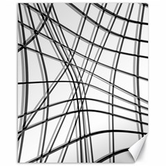 White And Black Warped Lines Canvas 16  X 20   by Valentinaart