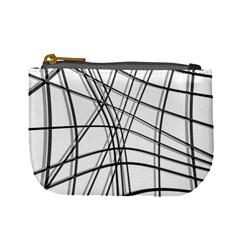 White And Black Warped Lines Mini Coin Purses by Valentinaart