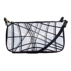 White And Black Warped Lines Shoulder Clutch Bags by Valentinaart