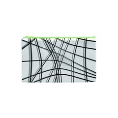White And Black Warped Lines Cosmetic Bag (xs) by Valentinaart
