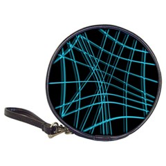 Cyan And Black Warped Lines Classic 20-cd Wallets by Valentinaart