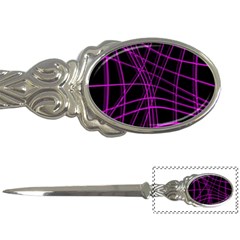 Purple And Black Warped Lines Letter Openers by Valentinaart