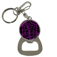 Purple And Black Warped Lines Bottle Opener Key Chains by Valentinaart