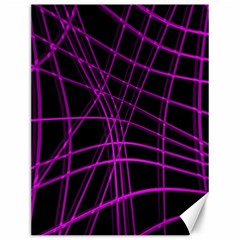 Purple And Black Warped Lines Canvas 12  X 16  