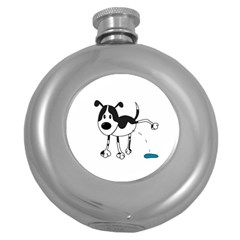 My Cute Dog Round Hip Flask (5 Oz) by Valentinaart